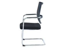 Chaise De Réunion Professionnelle - Tissu Et Métal Chromé - Noir - MARUNOUCHI -Meubles Soldes Boutique siege de bureau 751469