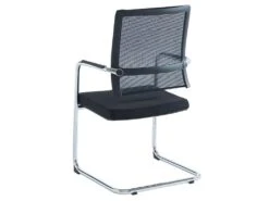 Chaise De Réunion Professionnelle - Tissu Et Métal Chromé - Noir - MARUNOUCHI -Meubles Soldes Boutique siege de bureau 751471