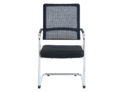 Chaise De Réunion Professionnelle - Tissu Et Métal Chromé - Noir - MARUNOUCHI -Meubles Soldes Boutique siege de bureau 751477