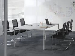 Chaise De Réunion Professionnelle - Tissu Et Métal Chromé - Noir - MARUNOUCHI