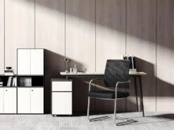 Chaise De Réunion Professionnelle - Tissu Et Métal Chromé - Noir - MARUNOUCHI -Meubles Soldes Boutique siege de bureau 751491