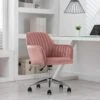 Chaise De Bureau - Velours - Rose - Hauteur Réglable - ELEANA 1 Chaise De Bureau - Velours - Rose - Hauteur Réglable - ELEANA -Meubles Soldes Boutique siege de bureau 8025369
