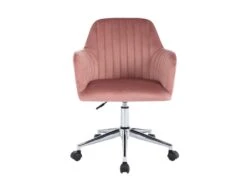Chaise De Bureau - Velours - Rose - Hauteur Réglable - ELEANA 13 Chaise De Bureau - Velours - Rose - Hauteur Réglable - ELEANA -Meubles Soldes Boutique siege de bureau 8025373