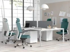 Fauteuil De Bureau Professionnel - Avec Têtière - Tissu - Bleu - VOLTI