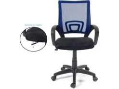 Chaise De Bureau Ergonomique Pivotante Réglable Haut Bas FLAG-E (Noir Bleu) 7 Chaise De Bureau Ergonomique Pivotante Réglable Haut Bas FLAG-E (Noir Bleu) -Meubles Soldes Boutique siege de bureau 9552481