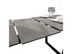 Table Extensible 176/216 Cm Plateau Céramique Gris Anthracite - VERONA -Meubles Soldes Boutique table a manger 10033611