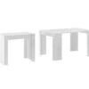 Table Console Extensible Avec Rallonges,jusqu'a 140 Cm, Couleur Blanc Mat. -Meubles Soldes Boutique table a manger 10035725