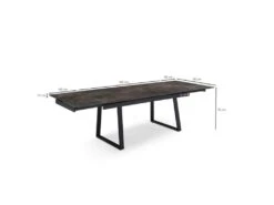 Table Extensible 160/240 Cm Céramique Gris Vieilli Pied Luge - MAINE 02 -Meubles Soldes Boutique table a manger 10233609