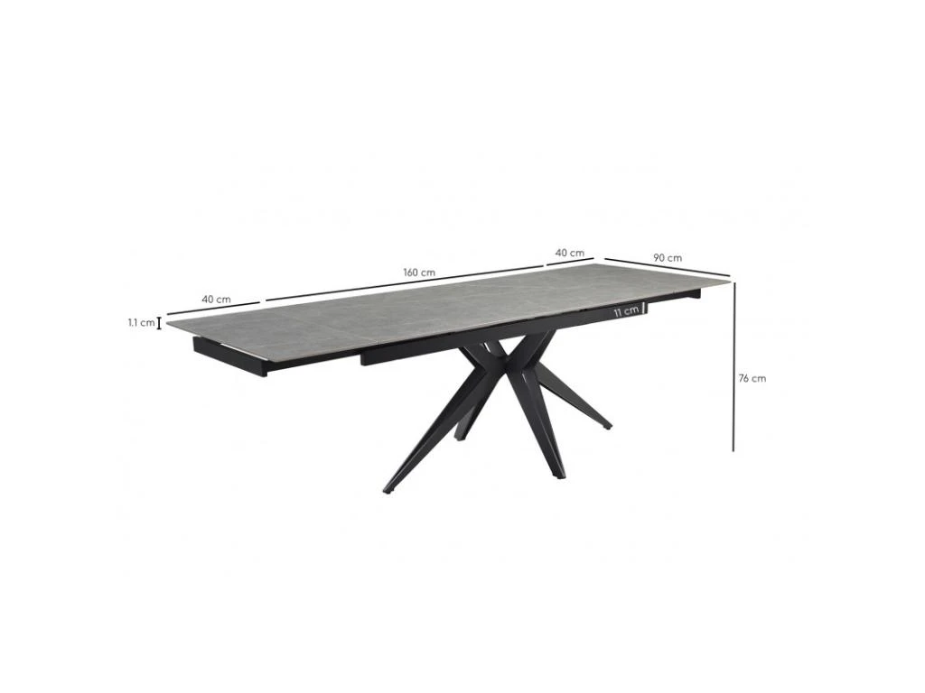 Table Extensible 160/240 Cm Céramique Gris Marbré Pied étoile - ARIZONA 06 6 Table Extensible 160/240 Cm Céramique Gris Marbré Pied étoile - ARIZONA 06 – Image 4