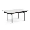 Table Extensible 160/240 Cm Céramique Blanc Marbré Pieds Droits - NEVADA 09