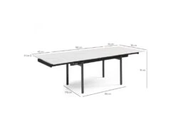 Table Extensible 160/240 Cm Céramique Blanc Marbré Pieds Droits - NEVADA 09 -Meubles Soldes Boutique table a manger 10233757