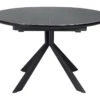 Table Ronde Extensible 120/160 Cm Céramique Gris Anthracite - HARDY