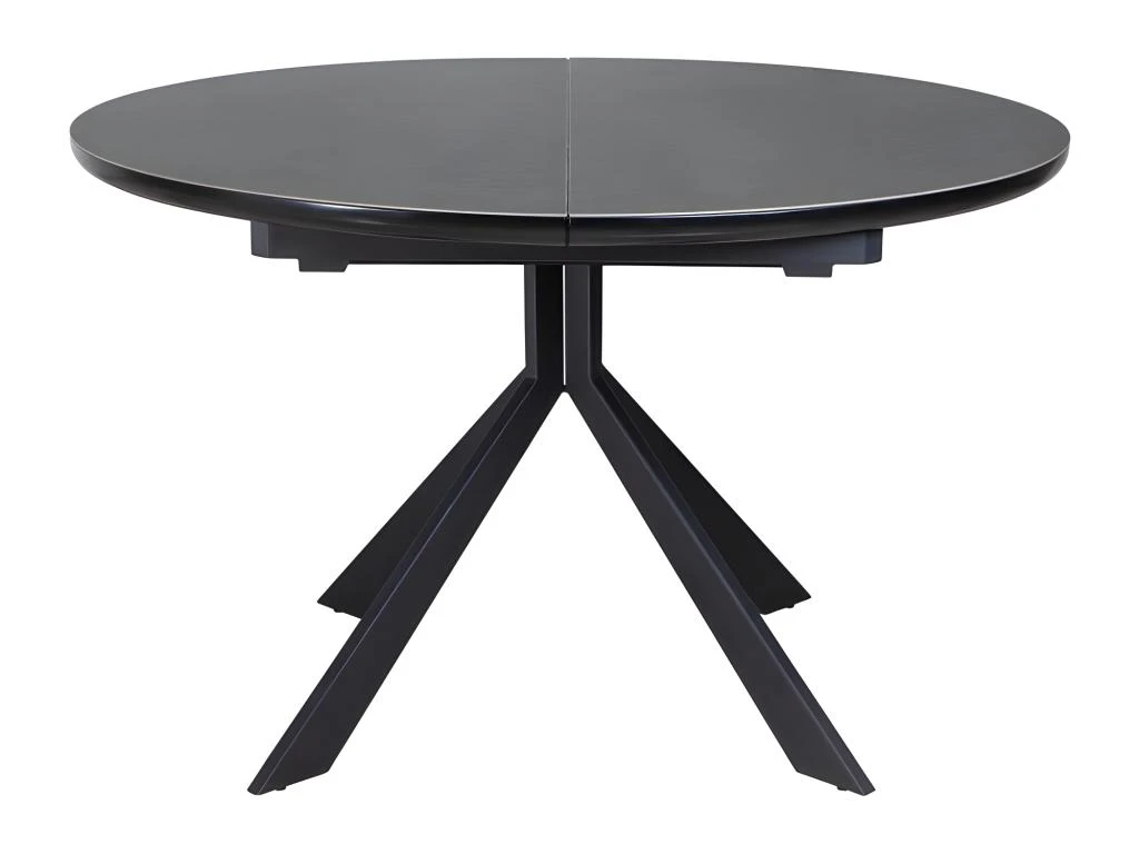 Table Ronde Extensible 120/160 Cm Céramique Gris Anthracite - HARDY 3 Table Ronde Extensible 120/160 Cm Céramique Gris Anthracite - HARDY