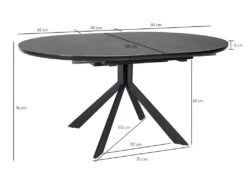 Table Ronde Extensible 120/160 Cm Céramique Gris Anthracite - HARDY 10 Table Ronde Extensible 120/160 Cm Céramique Gris Anthracite - HARDY -Meubles Soldes Boutique table a manger 10346565