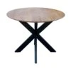 Table De Repas Ronde Bois Massif/Acier - MARLYN -Meubles Soldes Boutique table a manger 11139951