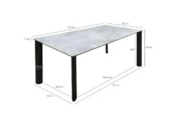 Table De Repas 175 Cm En Céramique Gris Marbré Et Pieds Métal - TULYNE 10 Table De Repas 175 Cm En Céramique Gris Marbré Et Pieds Métal - TULYNE -Meubles Soldes Boutique table a manger 11158261