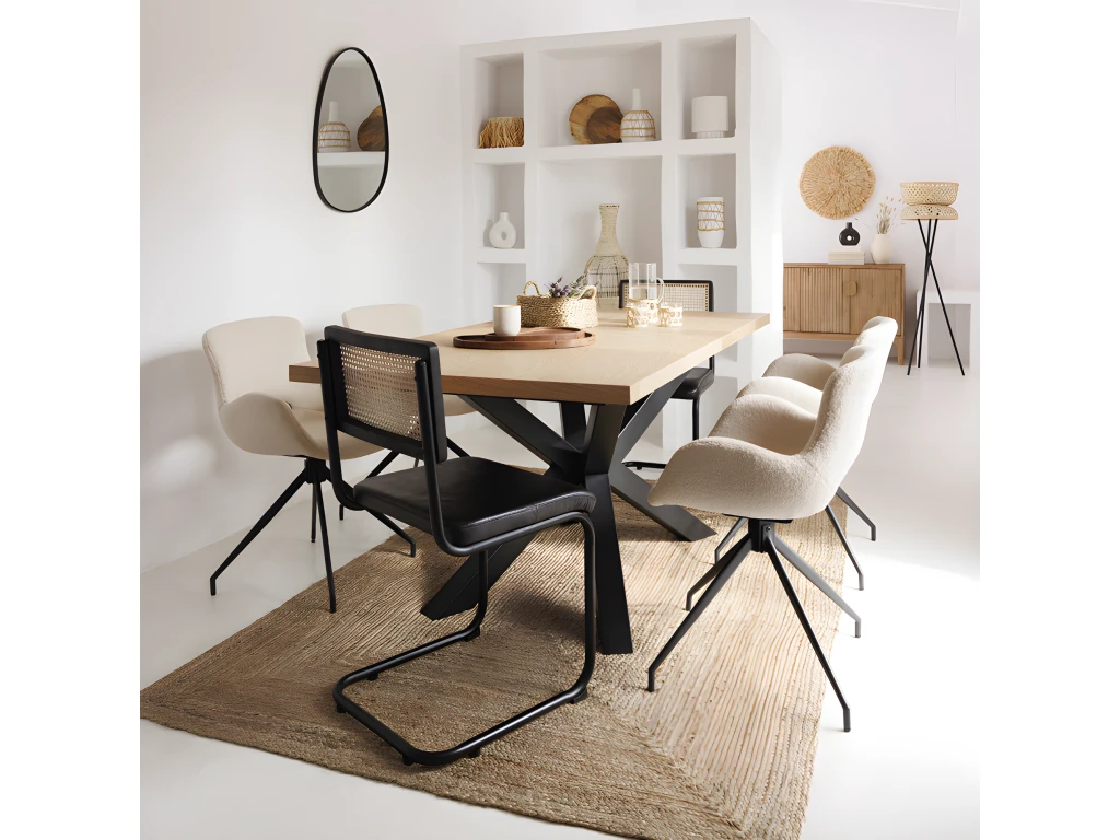 Table à Manger Extensible 180/220 X 90 Olaf Atmosphera - Naturel 4 Table à Manger Extensible 180/220 X 90 Olaf Atmosphera - Naturel – Image 2