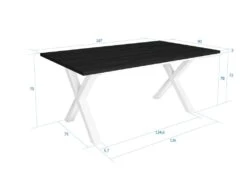 Table à Manger, 8 Personnes, 170, Robuste Et Stable, Structure Et Pieds Solides, Noir -Meubles Soldes Boutique table a manger 12578859