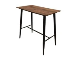 TIANO - Ensemble Table Haute Effet Bois + 4 Tabourets Simili -Meubles Soldes Boutique table a manger 12600055