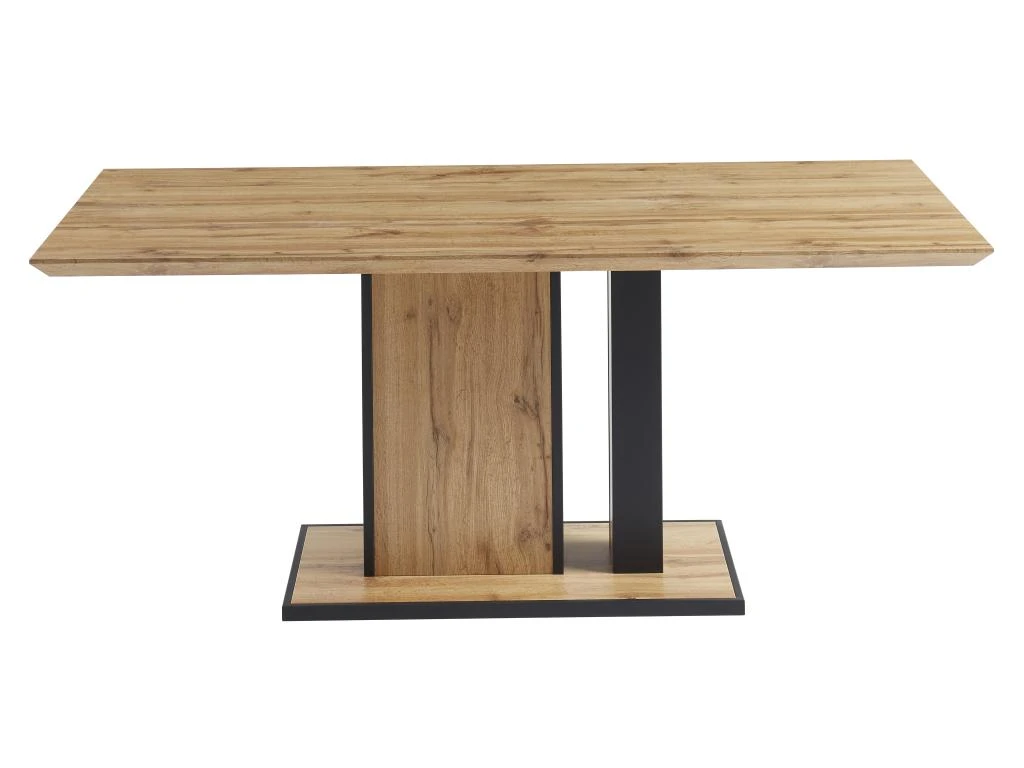 Table à Manger 6 Couverts En MDF Et Métal - Naturel Et Noir - MARIDORA 5 Table à Manger 6 Couverts En MDF Et Métal - Naturel Et Noir - MARIDORA – Image 3