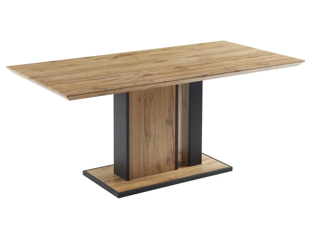 Table à Manger 6 Couverts En MDF Et Métal - Naturel Et Noir - MARIDORA 6 Table à Manger 6 Couverts En MDF Et Métal - Naturel Et Noir - MARIDORA – Image 4