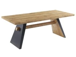 Table à Manger 8 Couverts En MDF - Naturel Et Anthracite - MILATU 12 Table à Manger 8 Couverts En MDF - Naturel Et Anthracite - MILATU -Meubles Soldes Boutique table a manger 12873595