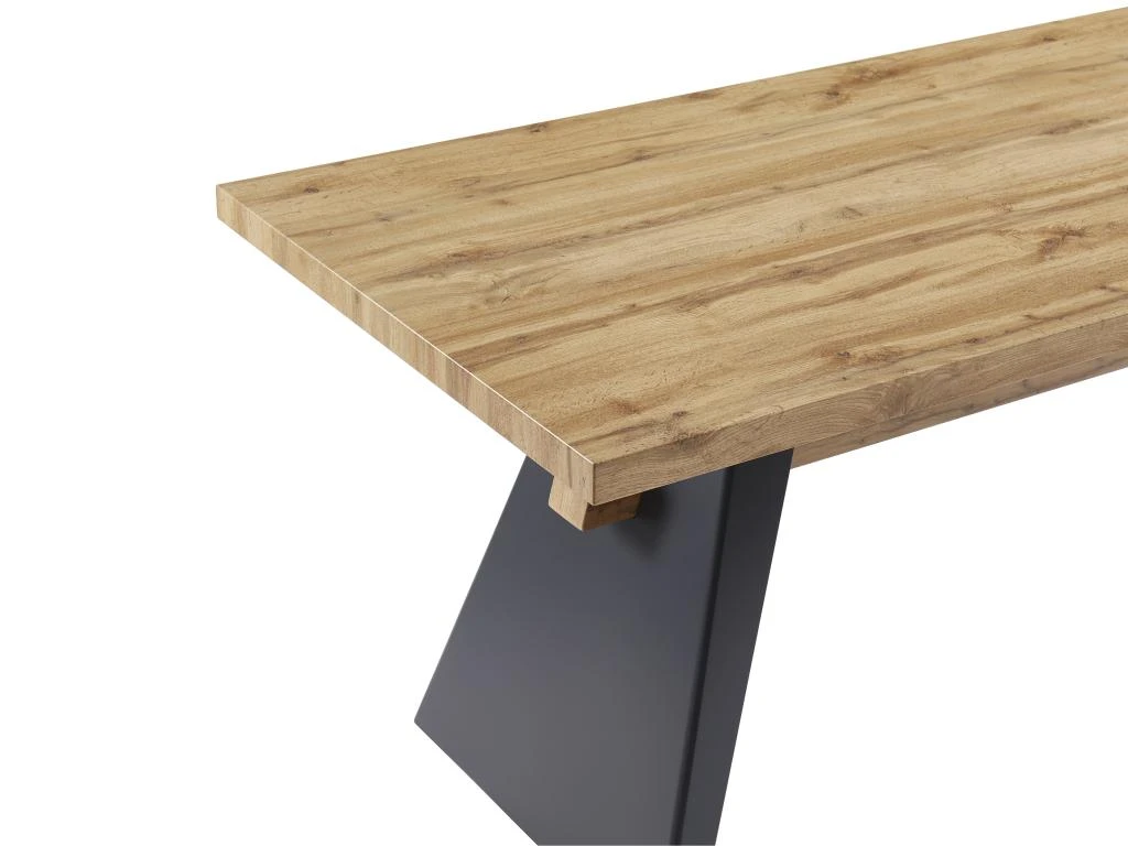 Table à Manger 8 Couverts En MDF - Naturel Et Anthracite - MILATU 8 Table à Manger 8 Couverts En MDF - Naturel Et Anthracite - MILATU – Image 6