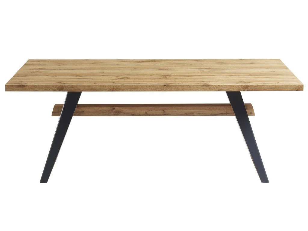 Table à Manger 8 Couverts En MDF - Naturel Et Anthracite - MILATU 5 Table à Manger 8 Couverts En MDF - Naturel Et Anthracite - MILATU – Image 3