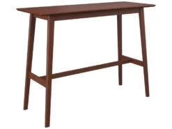 Table De Bar Rectangulaire Buvette 4 Personnes En Bois Foncé 120 Cm