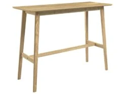 Table De Bar Rectangulaire Buvette 4 Personnes En Bois Clair 120 Cm