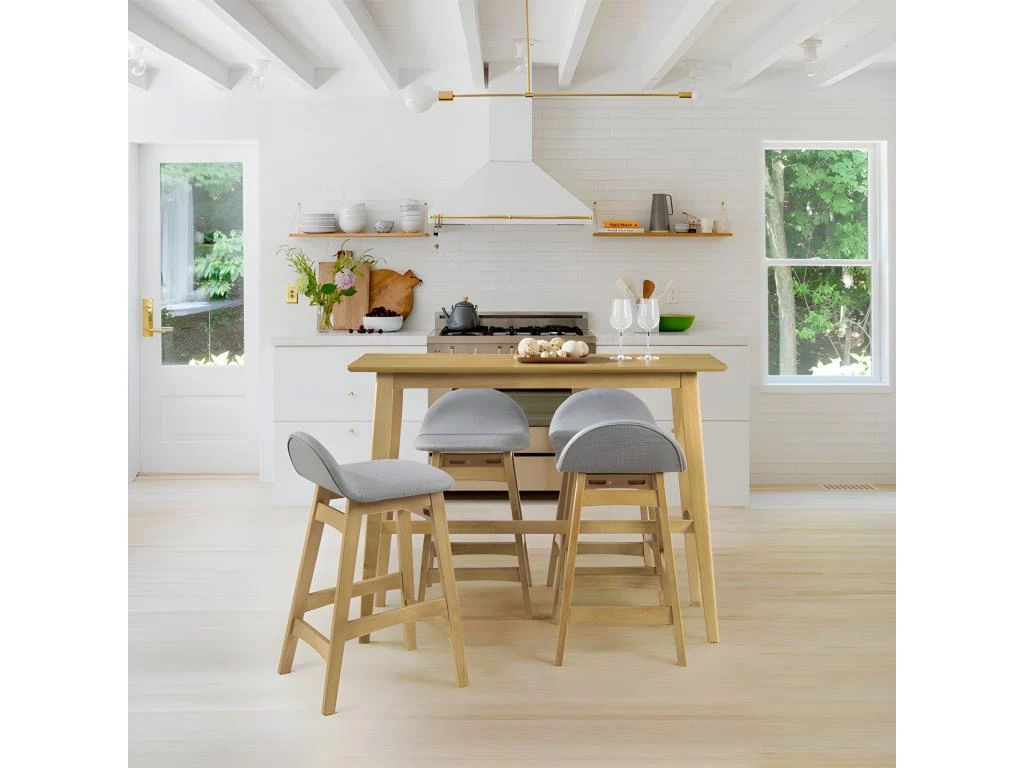 Table De Bar Rectangulaire Buvette 4 Personnes En Bois Clair 120 Cm 4 Table De Bar Rectangulaire Buvette 4 Personnes En Bois Clair 120 Cm – Image 2