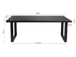 Table à Manger Design Bois Massif NIKO - Table Rectangulaire Noir 200x100 11 Table à Manger Design Bois Massif NIKO - Table Rectangulaire Noir 200x100 -Meubles Soldes Boutique table a manger 13160069