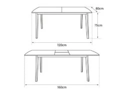 Table Extensible HELGA 120 / 160cm Blanche - HAPPY GARDEN 9 Table Extensible HELGA 120 / 160cm Blanche - HAPPY GARDEN -Meubles Soldes Boutique table a manger 13433959