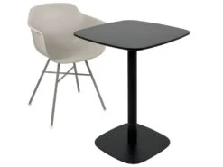 Table Bistrot Design Plateau Carré Pied Fixe SILA (Noir) -Meubles Soldes Boutique table a manger 13435819