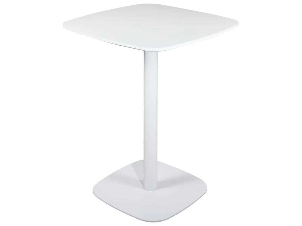 Table Bistrot Design Plateau Carré Pied Fixe SILA (Blanc) 4 Table Bistrot Design Plateau Carré Pied Fixe SILA (Blanc) – Image 2