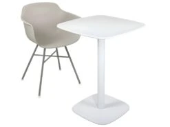 Table Bistrot Design Plateau Carré Pied Fixe SILA (Blanc) 8 Table Bistrot Design Plateau Carré Pied Fixe SILA (Blanc) -Meubles Soldes Boutique table a manger 13435835