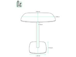 Table Bistrot Design Plateau Carré Pied Fixe SILA (Blanc) 9 Table Bistrot Design Plateau Carré Pied Fixe SILA (Blanc) -Meubles Soldes Boutique table a manger 13435837