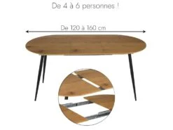 Table Repas Extensible En Métal Et Bois 4 à 6 Personnes 11 Table Repas Extensible En Métal Et Bois 4 à 6 Personnes -Meubles Soldes Boutique table a manger 13505371