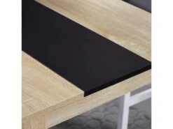 Table à Manger Grand Plateau 4-6 Personnes - Dim. 120L X 69l X 75H Cm - Panneaux Noir Aspect Chêne Clair -Meubles Soldes Boutique table a manger 13614429