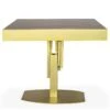 Table Design Carrée Extensible 180cm Mealane Pied Central Or Et Bois Sonoma -Meubles Soldes Boutique table a manger 13698063