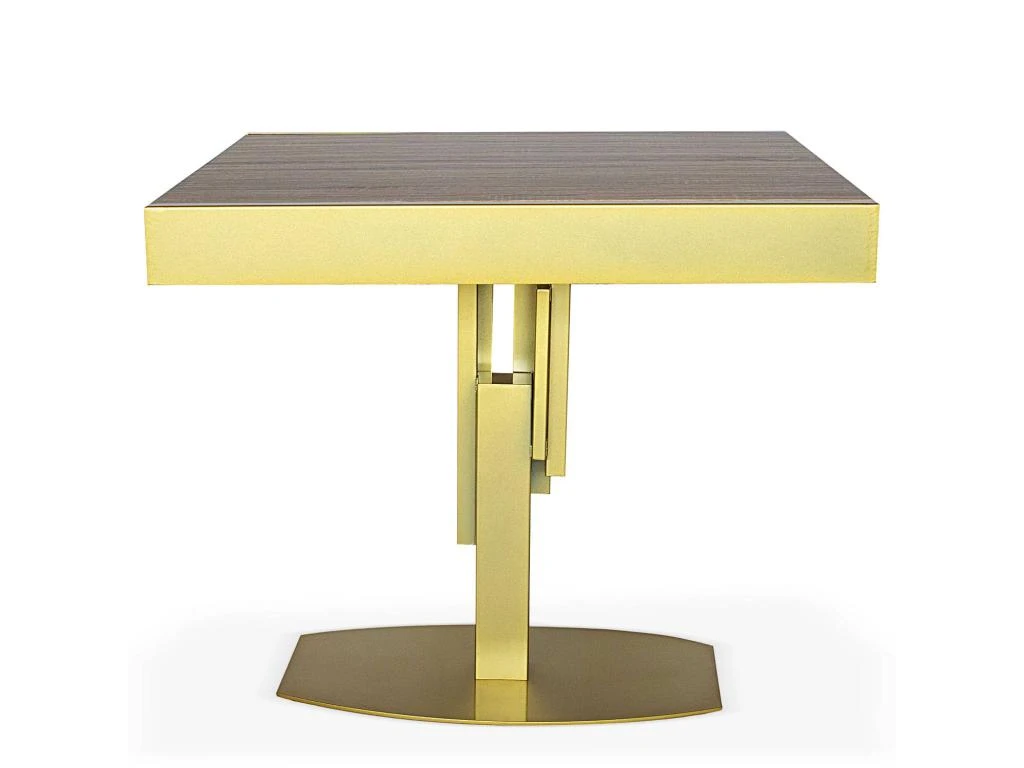Table Design Carrée Extensible 180cm Mealane Pied Central Or Et Bois Sonoma 3 Table Design Carrée Extensible 180cm Mealane Pied Central Or Et Bois Sonoma