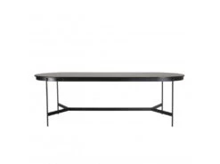 DALY - Table à Manger Ovale Noire 240x104cm Piètement Métal -Meubles Soldes Boutique table a manger 14656981