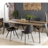 MADISON - Table à Manger Rectangulaire 220x100cm Bois Teck Recyclé Métal Et Pieds Métal Noir -Meubles Soldes Boutique table a manger 14657033
