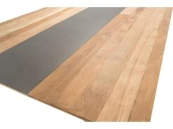 MADISON - Table à Manger Rectangulaire 220x100cm Bois Teck Recyclé Métal Et Pieds Métal Noir -Meubles Soldes Boutique table a manger 14657041