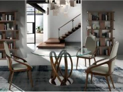 Table à Manger En Verre Trempé Noyer 1021 ANGEL CERDA -Meubles Soldes Boutique table a manger 14718817