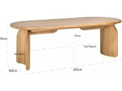 Table à Dîner Fairmont Naturel 235 -Meubles Soldes Boutique table a manger 15451003