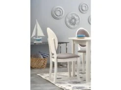 Table à Manger Extensible Ovale 102-142 X 102 X 76 Cm - Blanc -Meubles Soldes Boutique table a manger 17562901