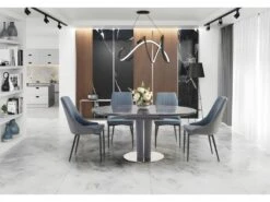 Table à Manger Extensible 120-160 X 120 X 76 Cm - Gris