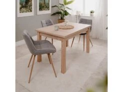 Table à Manger Extensible 120/200 Cm Longford - Naturel -Meubles Soldes Boutique table a manger 18397377