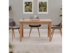 Table à Manger Extensible 120/200 Cm Longford - Naturel -Meubles Soldes Boutique table a manger 18397379